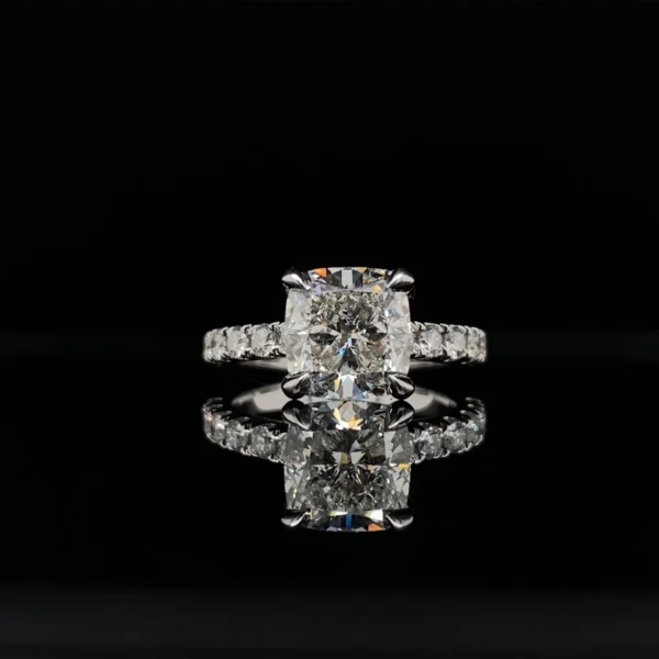 Gorgeous 2.5 Carat E/VS1 Radiant Cut With Marqui and Round Ring The Lindsey Set Lab Diamond IGI Certified