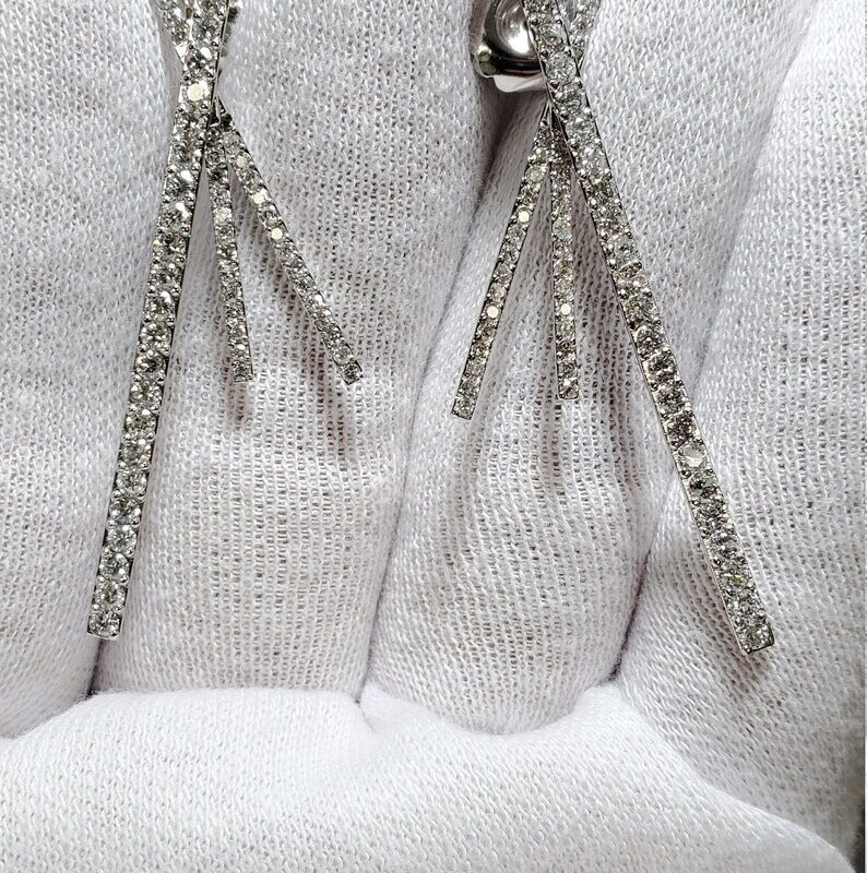 Triple Bar Earring, Custom Job, Diamond Earrings, Solid 14kt Gold, Bar Earrings, Birthday Gift, Minimalist