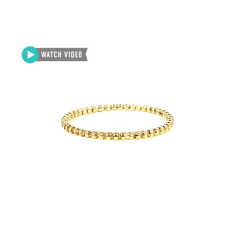 Solid 14kt Gold Beaded Stacker Ring-White Gold-Rose Gold-Anniversary-Stackable Ring-Minimalist Ring-Simple Ring-Solid Gold Bead Ring