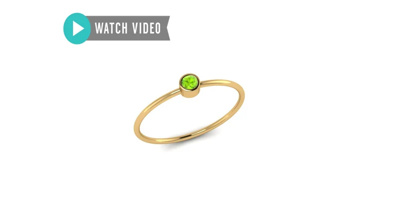 Solid 14k Gold Bezel Set Solo Peridot Ring, White Gold, Rose Gold, Anniversary, Wedding,Engagement,Stackable,Dainty,August Birthstone