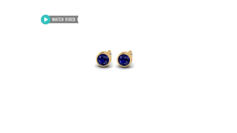 14k Dainty, Tiny Solid Gold,Blue Sapphire, Bezel Set, Studs, White Gold, Rose Gold, Sapphire Birthstone, Birthday,Engagement,Wedding