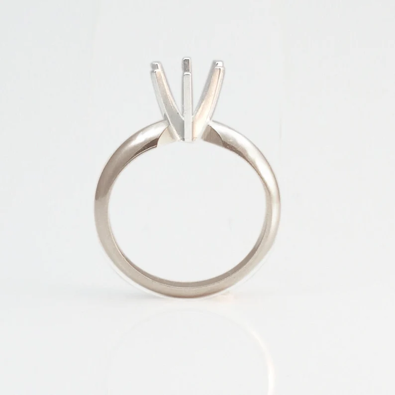 Solid .950 Platinum Classic 6 Prong Diamond Engagement Ring Setting