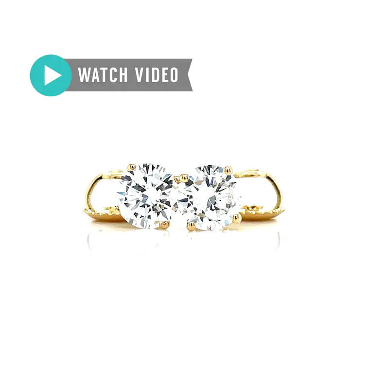 1.21 Carat Total Weight E Color VVS Clarity IGI Certified Round Brilliant Cut Lab Grown Diamond Studs 4 Prong Martini 14kt Yellow Gold