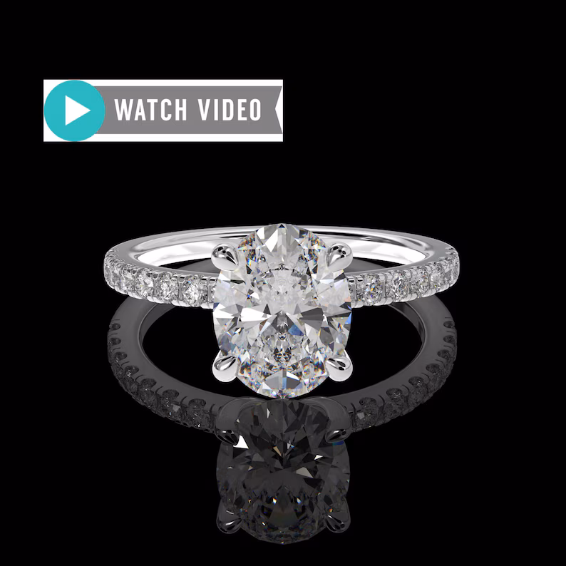 1.32ctw IGI Certified E color VS1 Clarity Oval Cut Lab Grown Diamond Solitaire Engagement Ring 14kt White Gold /Anniversary/Gift For Her