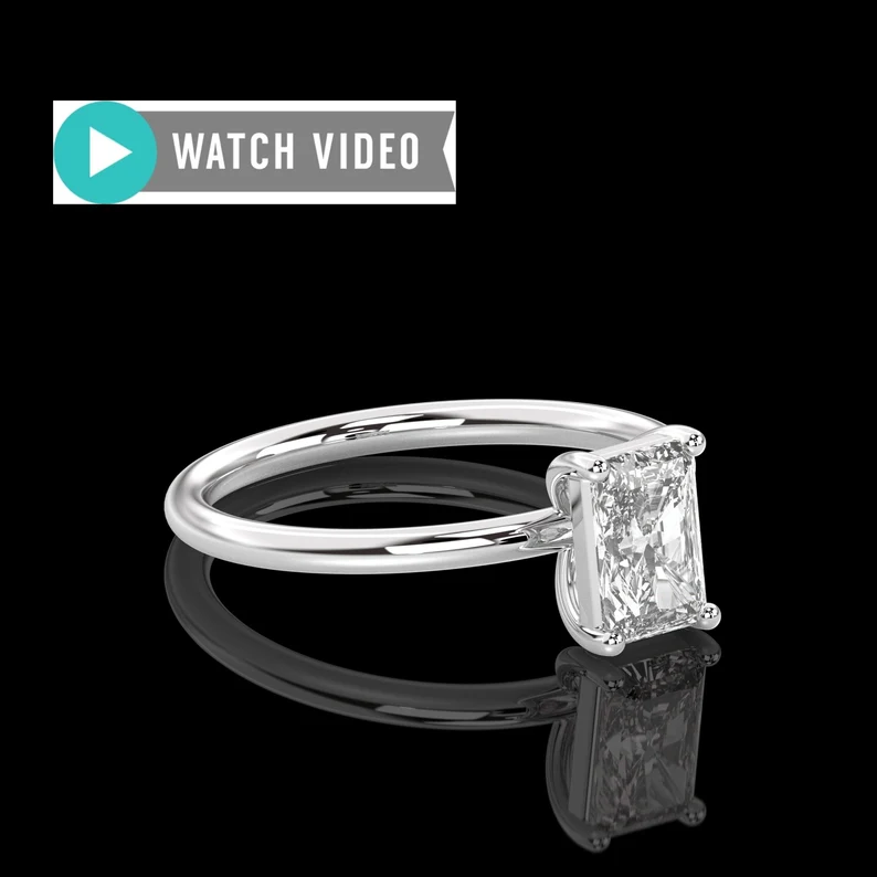 1 Carat Radiant Cut E Color VS1 Clarity Diamond Engagement Ring Lab Grown Diamond IGI Certified / Anniversary/ Birthday / Gift For Her