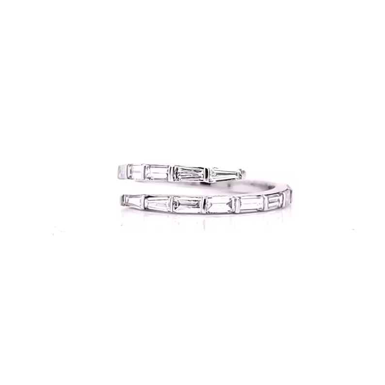 Dainty 1.25-Carat Baguette F+ / VS+ Lab Grown Diamond Bypass Ring CVD