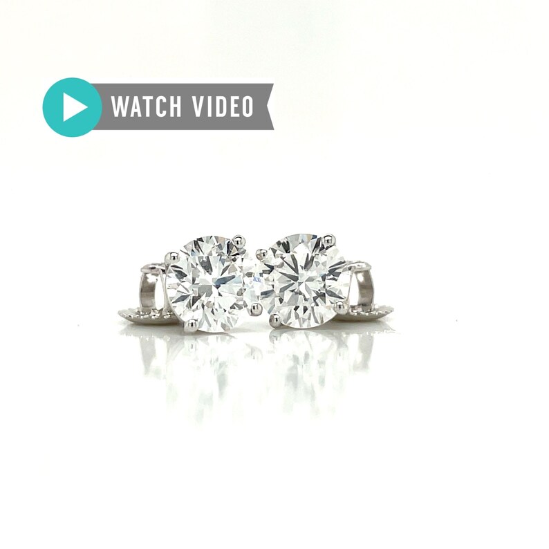 2.33 Carat Total Weight E Color VS1 Clarity IGI Certified Round Brilliant Cut Lab Grown Diamond Studs 18kt White Gold Pushbacks
