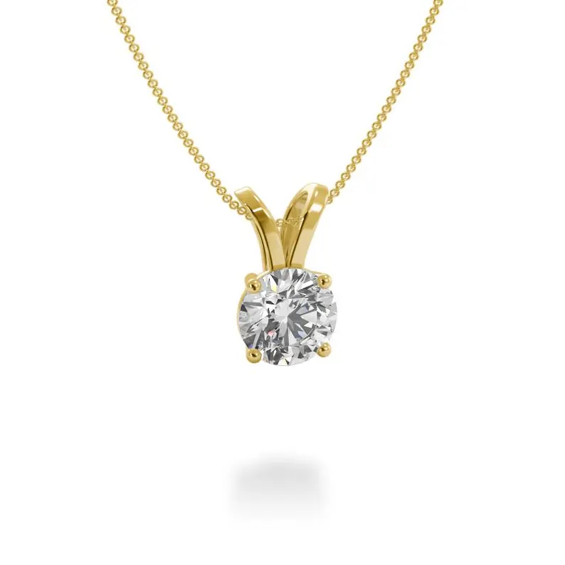 1.0-5.0 carat Lab Grown Diamond Solitaire Necklace Pendant/Dainty Diamond Necklace for Women/ 14K White,Yellow,Rose Solid Gold/IGI certified