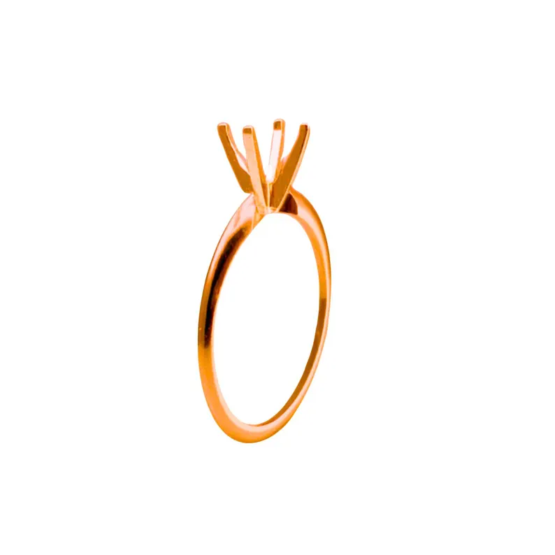 Solid14K All Rose Gold 4 Prong Diamond Engagement Ring Solitaire Setting Wedding Ring Anniversary Birthday